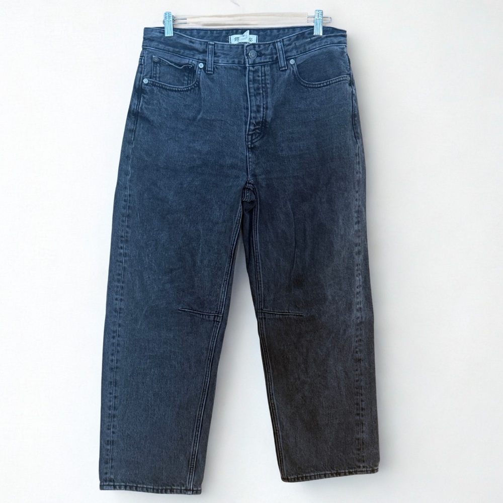 Madewell The Darted Barrel-Leg Jean in Washed Black